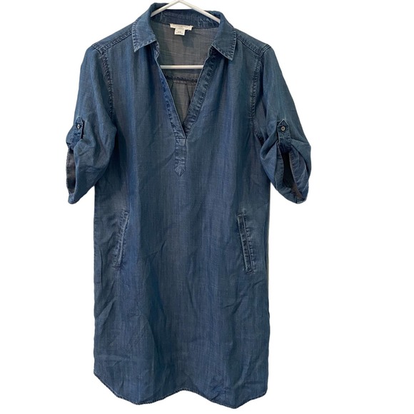 LOFT Lounge Chambray Shirt Dress Size XS - Picture 1 of 5